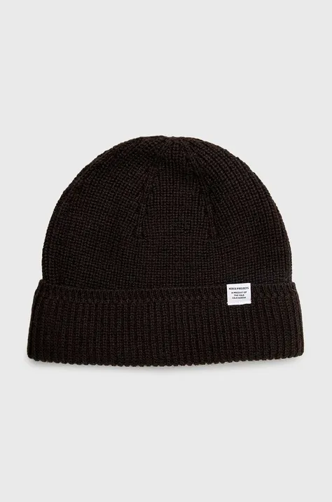 Вовняна шапка Norse Projects Wool Cotton Rib колір коричневий вовна N95-0840-2022