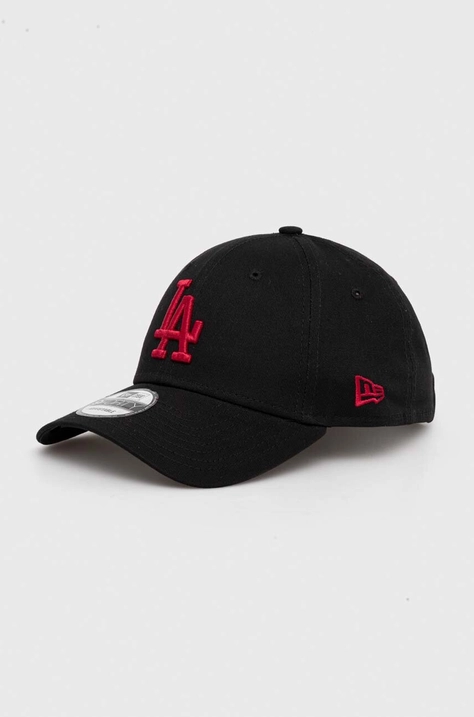 New Era czapka z daszkiem bawełniana kolor czarny z aplikacją LOS ANGELES DODGERS