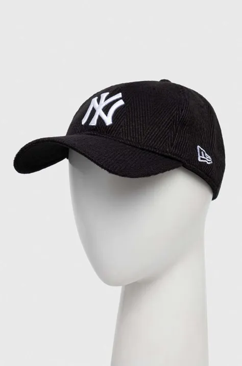New Era șapcă din amestec de lână culoarea negru, cu imprimeu, NEW YORK YANKEES