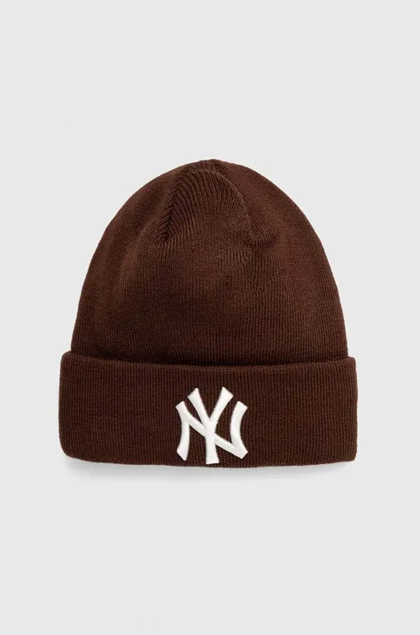New Era czapka kolor brązowy  NEW YORK YANKEES