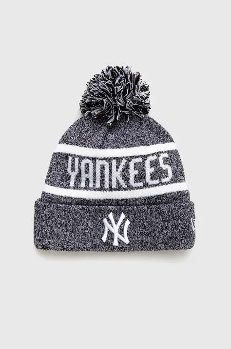 New Era czapka z domieszką wełny kolor szary z grubej dzianiny NEW YORK YANKEES