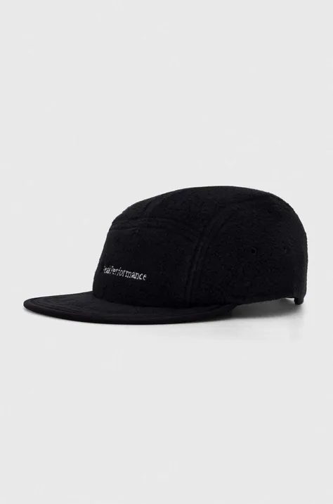 Peak Performance czapka z daszkiem kolor czarny gładka