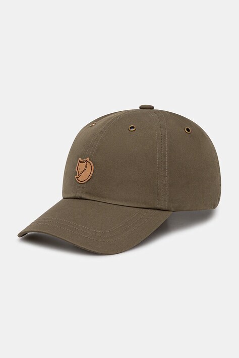 Fjallraven czapka z daszkiem Vidda kolor zielony z aplikacją F77357