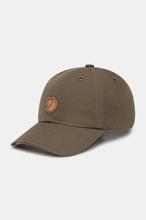 Fjallraven czapka z daszkiem Vidda kolor zielony z aplikacją F77357