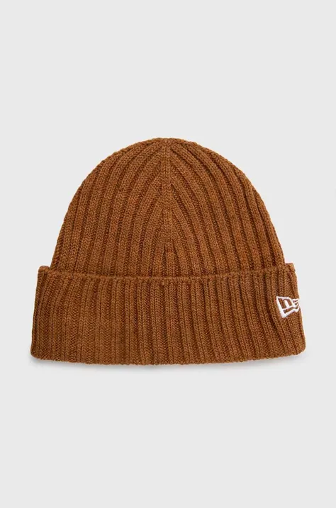 Καπέλο New Era Cuff Beanie χρώμα: καφέ, 60364240