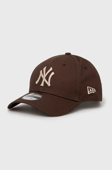 New Era czapka z daszkiem bawełniana New York Yankees kolor brązowy z aplikacją 60364455