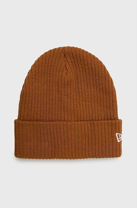 New Era czapka Cuff Beanie kolor brązowy  60364347