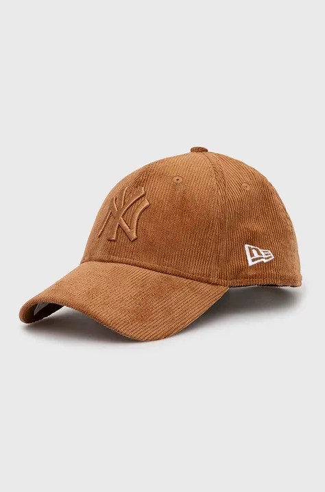New Era czapka z daszkiem New York Yankees kolor brązowy z aplikacją 60364183