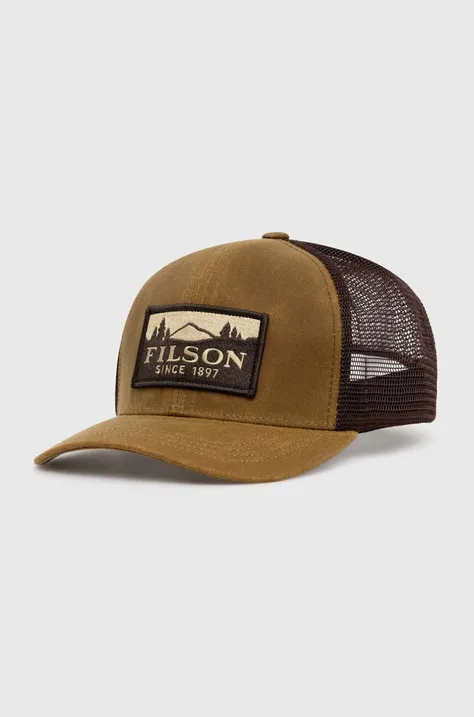 Filson berretto da baseball Logger Mesh Cap colore marrone con applicazione FMACC0044