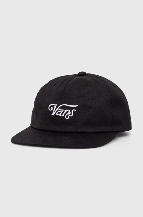Βαμβακερό καπέλο του μπέιζμπολ Vans χρώμα: μαύρο