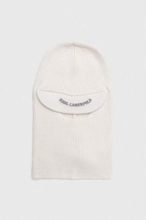 Karl Lagerfeld cagula din amestec de lana culoarea alb
