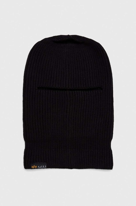 Kukla Alpha Industries Label Balaclava 138901.03, čierna farba
