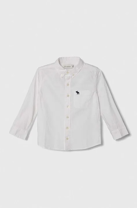 Abercrombie & Fitch camicia di cotone per bambini colore bianco