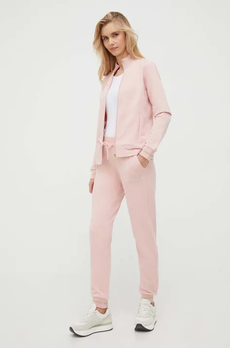 Homewear komplet EA7 Emporio Armani za žene, boja: ružičasta
