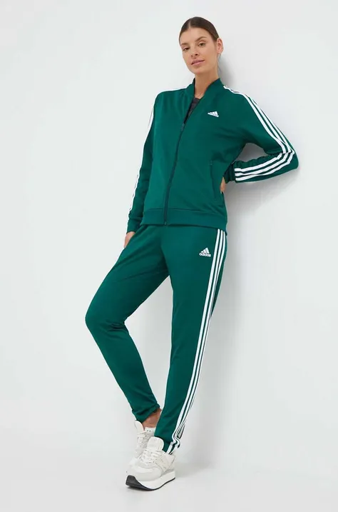 Trenirka adidas za žene, boja: zelena