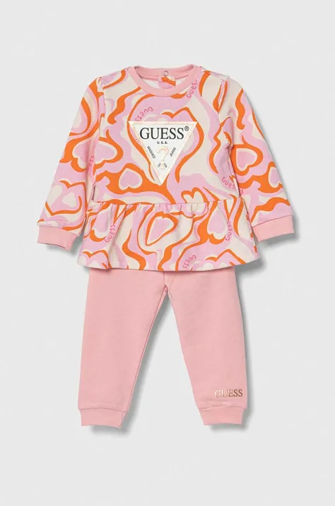 Σετ μωρού Guess χρώμα: ροζ