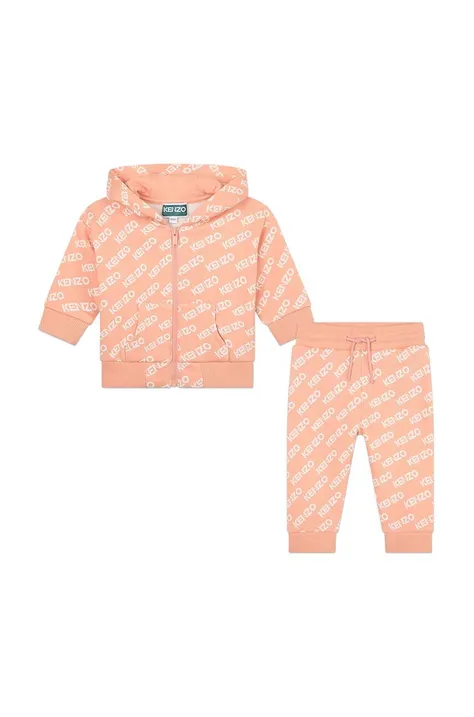 Kenzo Kids dres bawełniany niemowlęcy kolor różowy