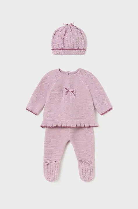 Detská bavlnená súprava Mayoral Newborn Gift box fialová farba