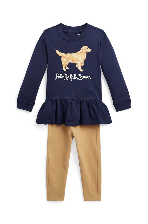 Polo Ralph Lauren compleu bebe culoarea albastru marin