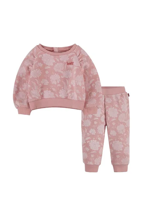 Levi's dres niemowlęcy kolor różowy