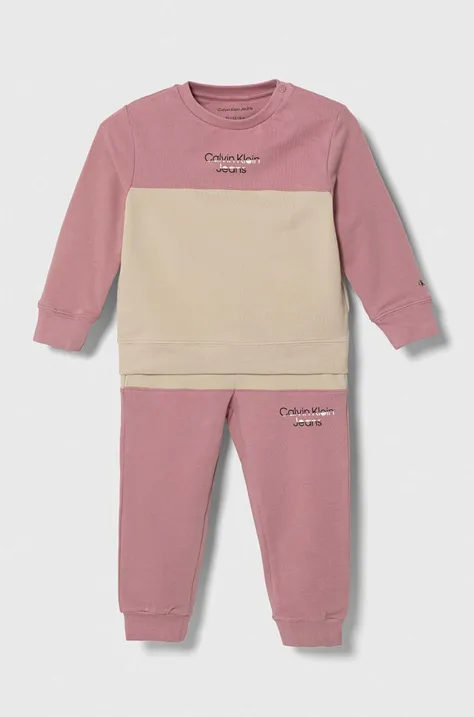 Παιδική φόρμα Calvin Klein Jeans χρώμα: ροζ