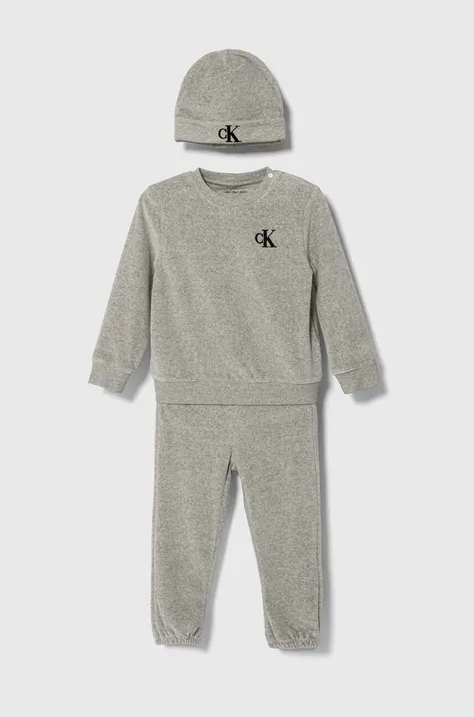 Cпортивний костюм для немовлят Calvin Klein Jeans колір сірий