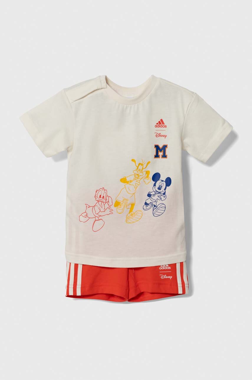 adidas komplet bawełniany dziecięcy kolor beżowy