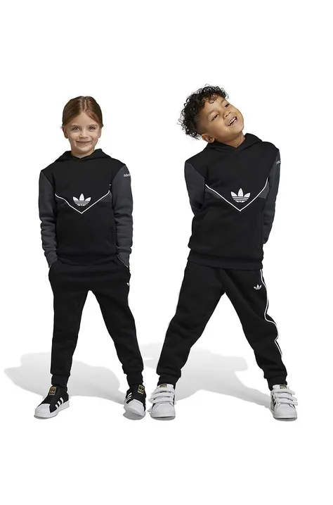 Detská tepláková súprava adidas Originals čierna farba