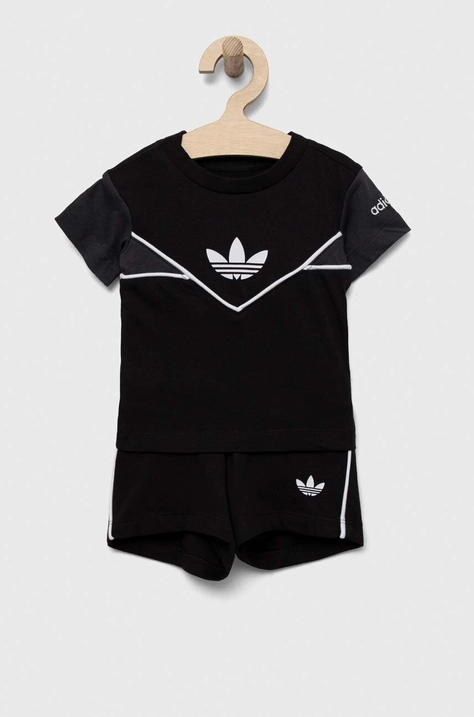 adidas Originals trening din bumbac pentru bebelusi culoarea negru