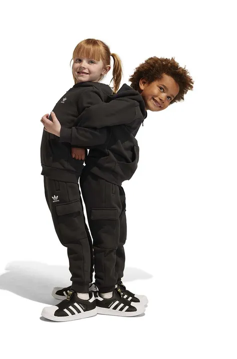 Otroška trenirka adidas Originals črna barva
