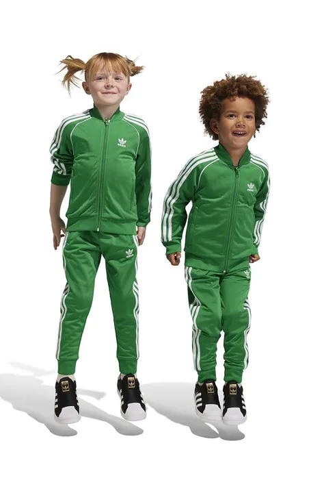 Παιδική φόρμα adidas Originals χρώμα: πράσινο
