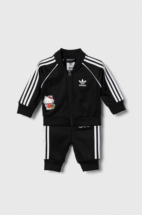 Tepláková súprava pre bábätká adidas Originals x Hello Kitty čierna farba