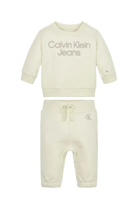 Βρεφική φόρμα Calvin Klein Jeans χρώμα: μπεζ
