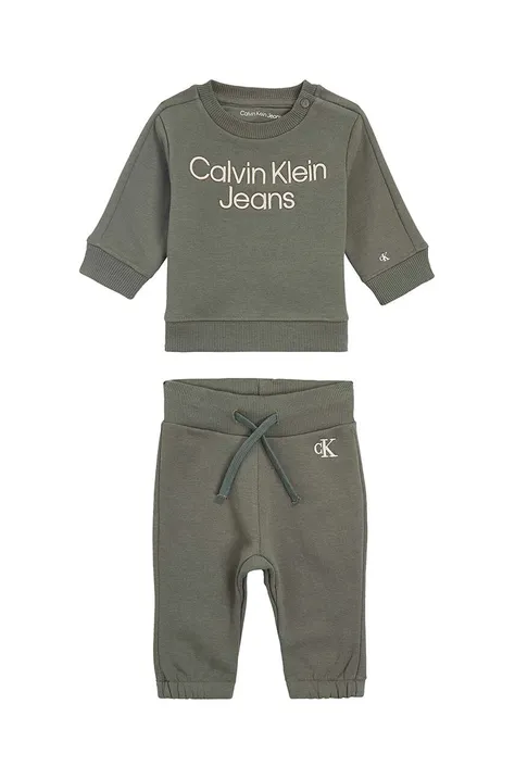 Cпортивний костюм для немовлят Calvin Klein Jeans колір зелений