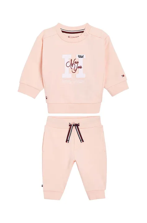 Cпортивний костюм для немовлят Tommy Hilfiger колір рожевий