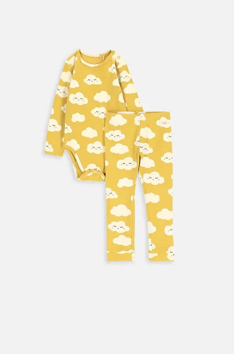 Dětská bavlněná souprava Coccodrillo ZC3417101SUG SET UNDERWEAR GIRL žlutá barva