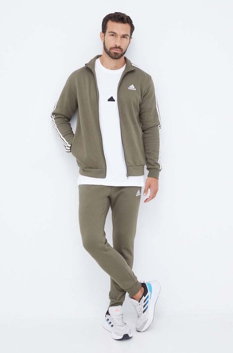 Trenirka adidas za muškarce, boja: zelena
