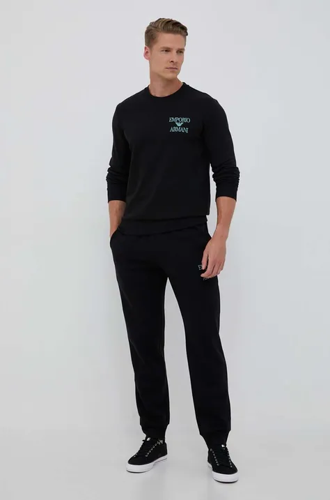 Obleka lounge Emporio Armani Underwear črna barva