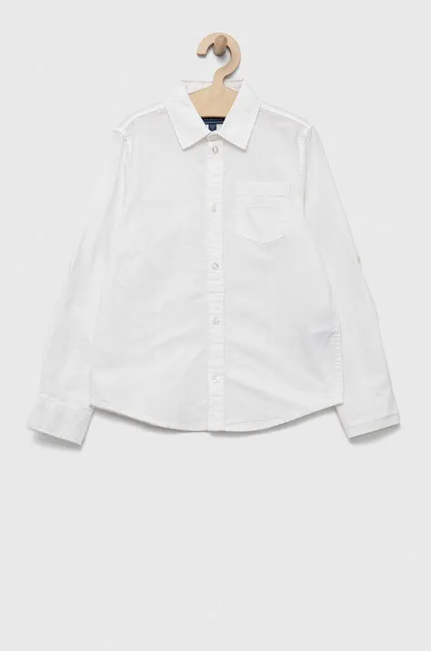 Детская хлопковая рубашка Guess цвет белый