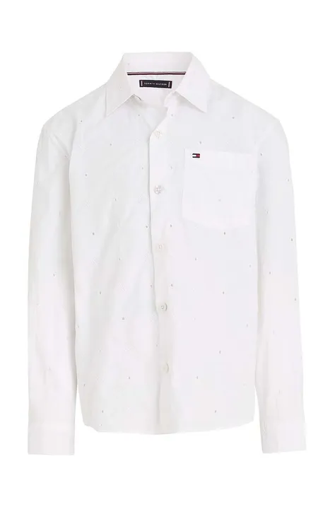 Dječja pamučna košulja Tommy Hilfiger boja: bijela