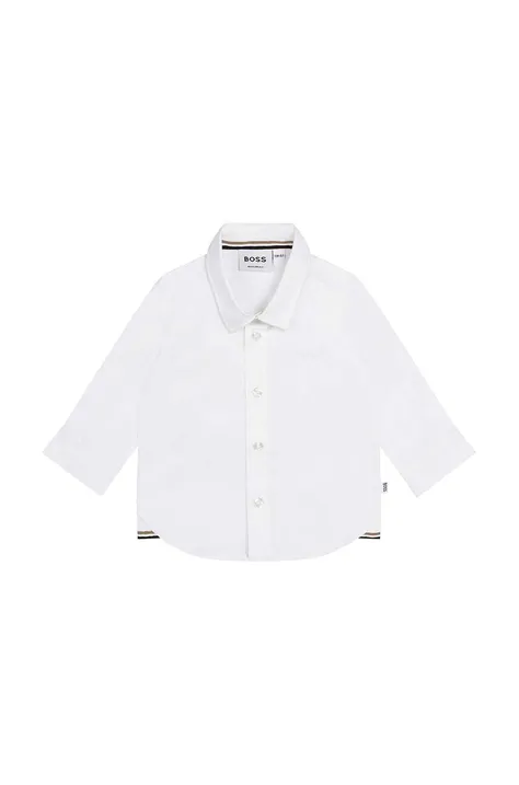 Μωρό βαμβακερό πουκάμισο BOSS χρώμα: άσπρο