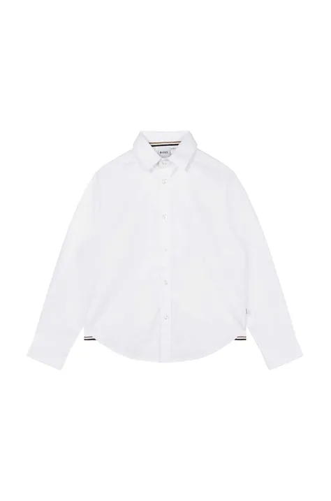 Dječja pamučna košulja BOSS boja: bijela