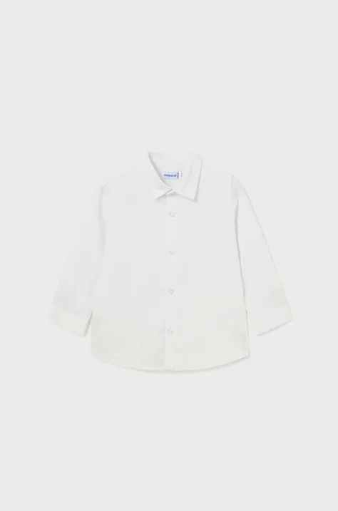 Хлопковая рубашка для младенцев Mayoral цвет белый