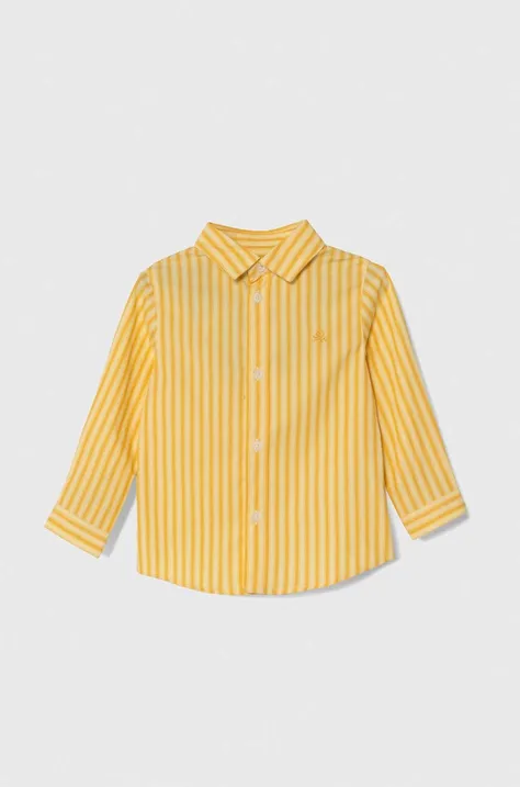 United Colors of Benetton koszula bawełniana dziecięca kolor żółty