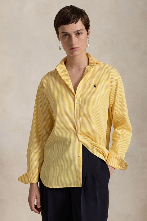 Bavlněná košile Polo Ralph Lauren zelená barva, relaxed, s klasickým límcem, 211910743
