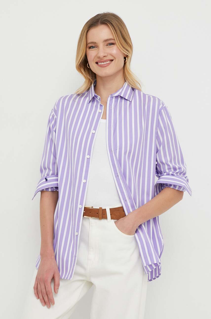 Polo Ralph Lauren cotton shirt women's violet color