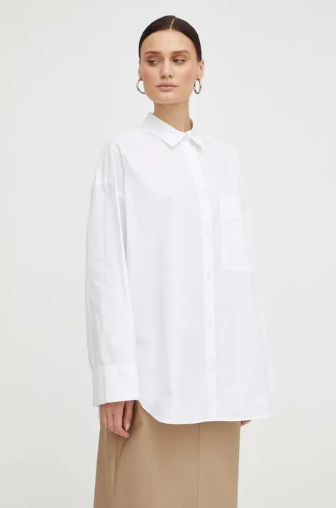 Βαμβακερό πουκάμισο By Malene Birger χρώμα: άσπρο