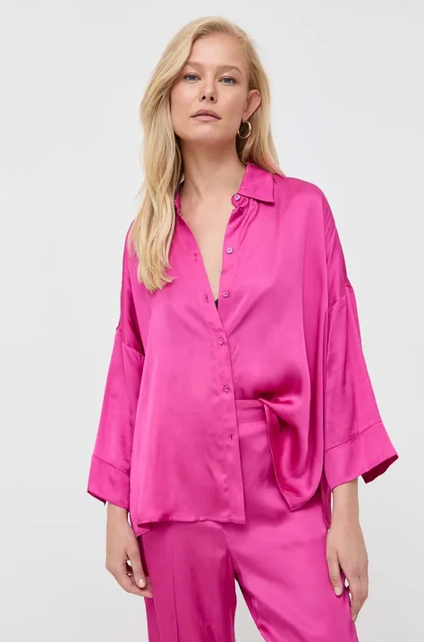 Риза MAX&Co. дамска в розово със свободна кройка с класическа яка