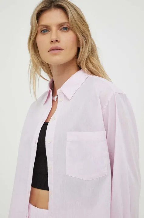 Βαμβακερό πουκάμισο Lovechild χρώμα: ροζ