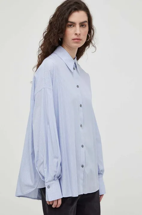 Pamučna košulja Drykorn za žene, relaxed, s klasičnim ovratnikom